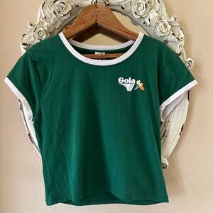 Gola Sporty Green and White Cropped Tee